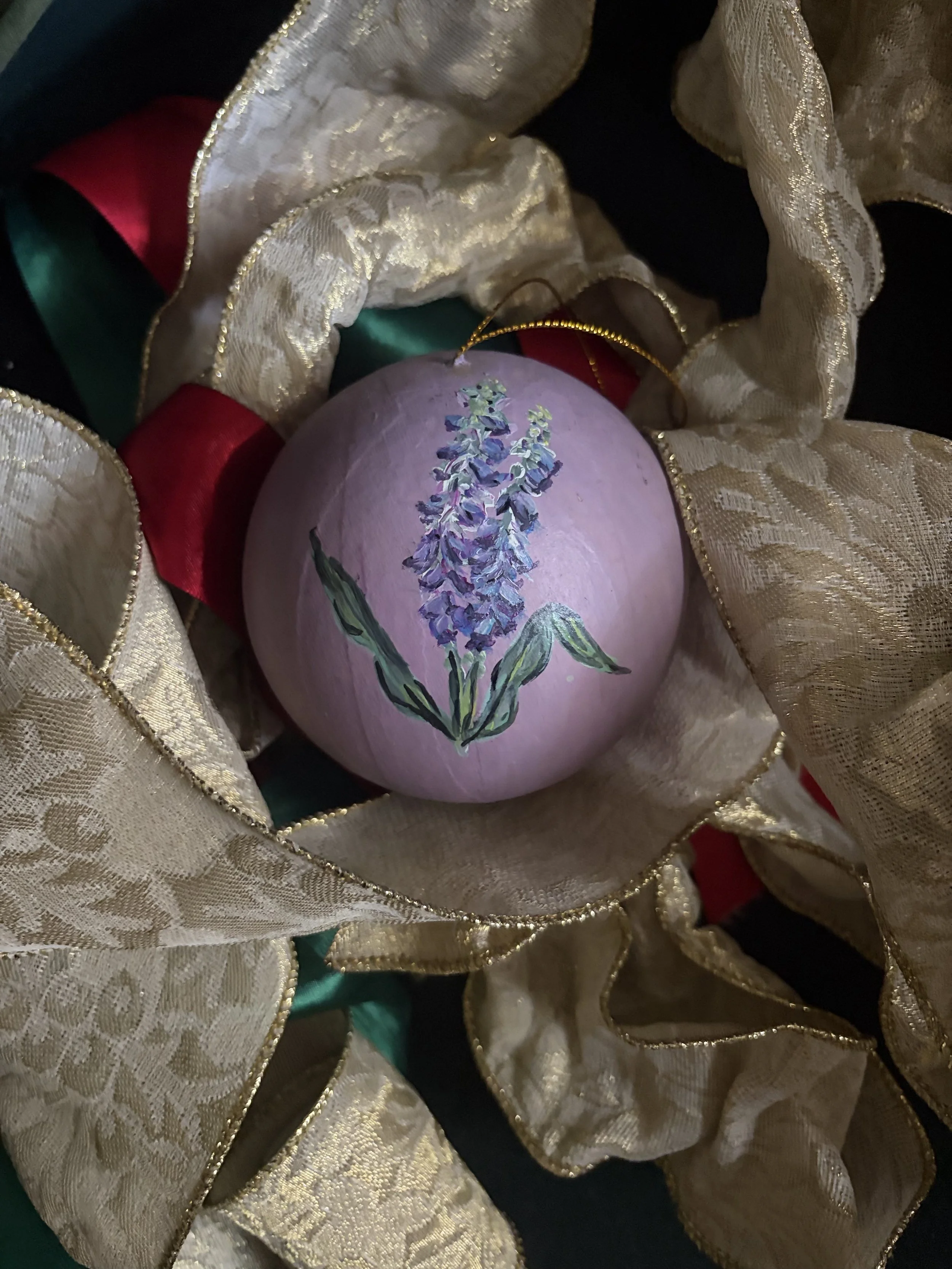 Hand-Painted Botanical Ornament