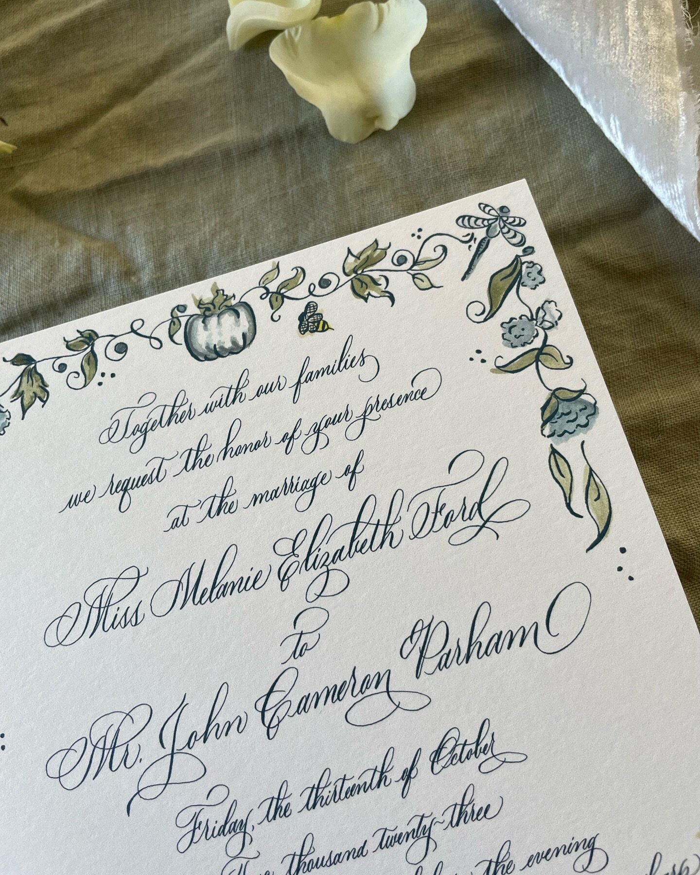 So much to say on this magical invitation suite, but I&rsquo;ll just let the detail speak for itself 🐝🦋🍃