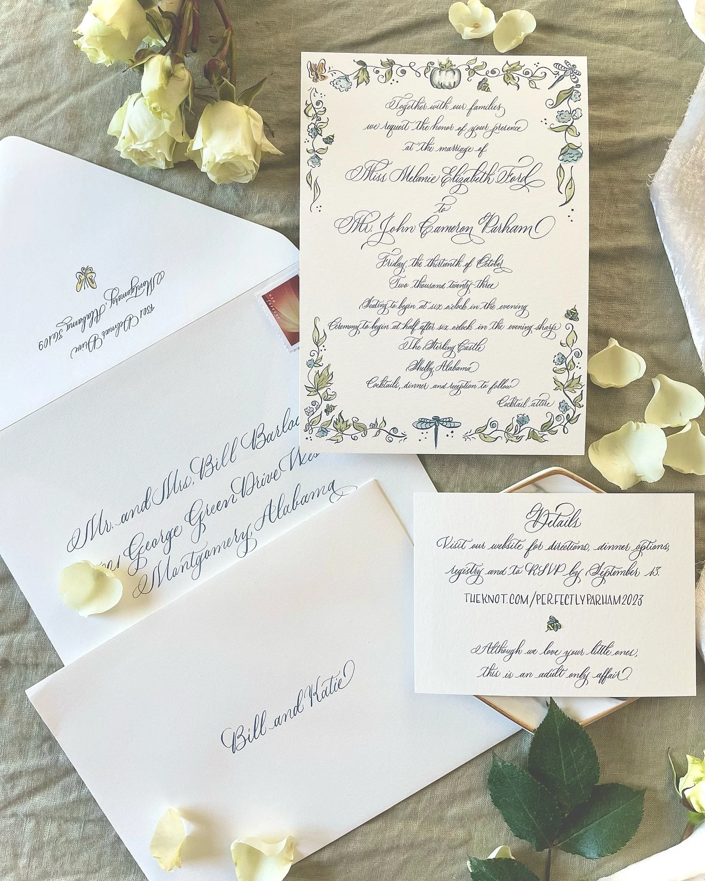 Living for every last detail 💚🩵 

&ldquo;Doing calligraphy&rdquo; doesn&rsquo;t really cover all the fun I get to have with color, style, and personality of my brides. Every wedding has a story and I&rsquo;m glad I get to play a small part in the j