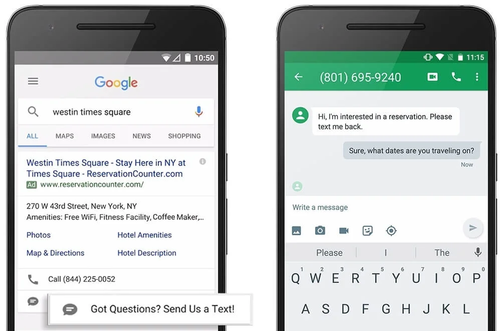 More messages...more connections...more notifications. Google’s launching click-to-message ads on Google Search that connect consumers with companies over SMS. Immediate connections with brands will support customer service and