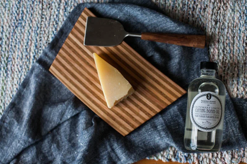 Handmade Cutting or Serving Board with Rosemary Lemon Cutting Board Oil