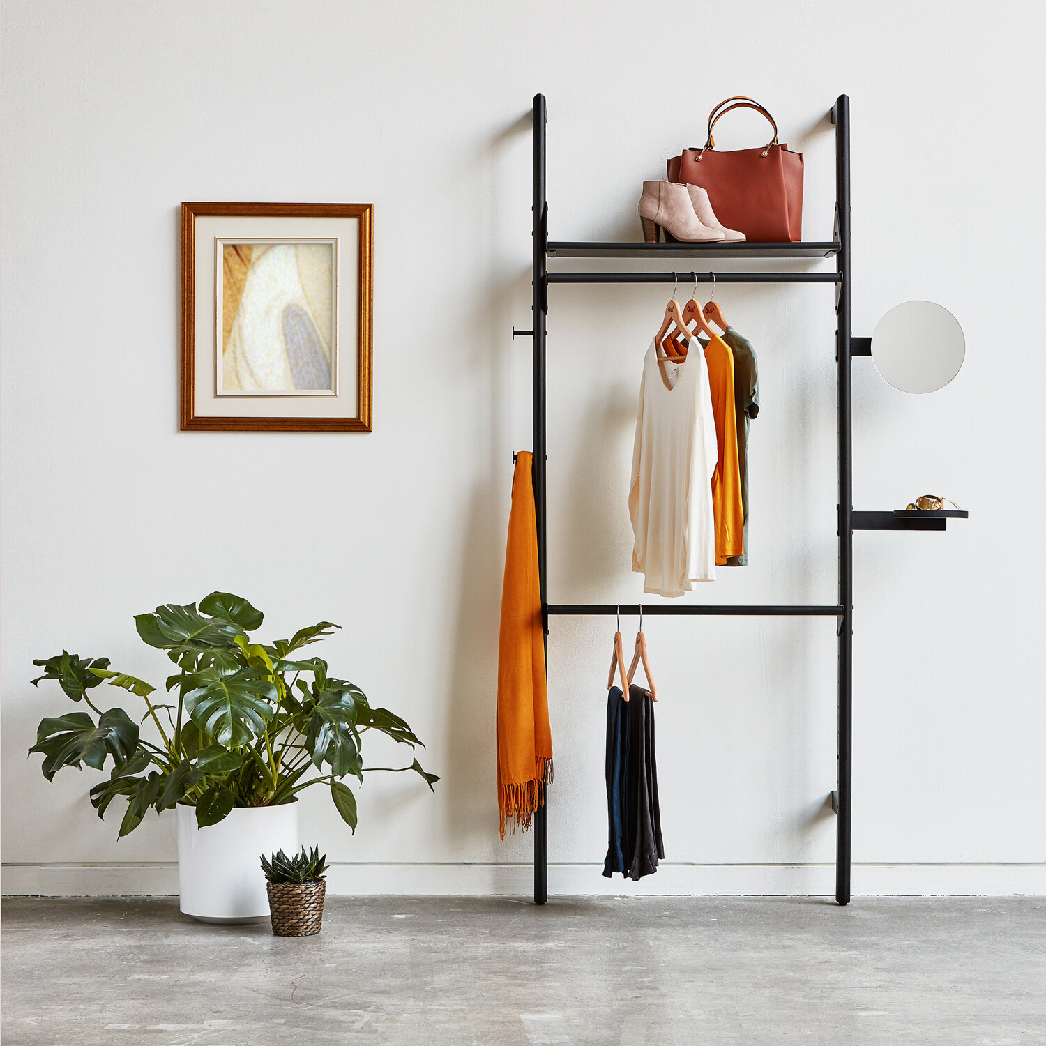 Branch Shelving Unit Wardrobe Display Ash Black and Black