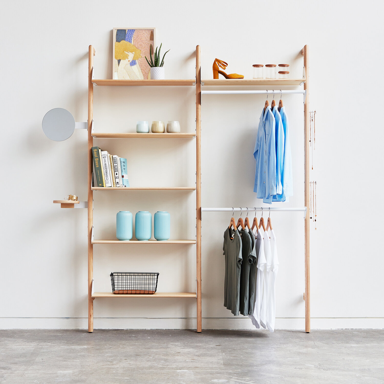 Branch Shelving 2 Unit Display Ash Blonde and White