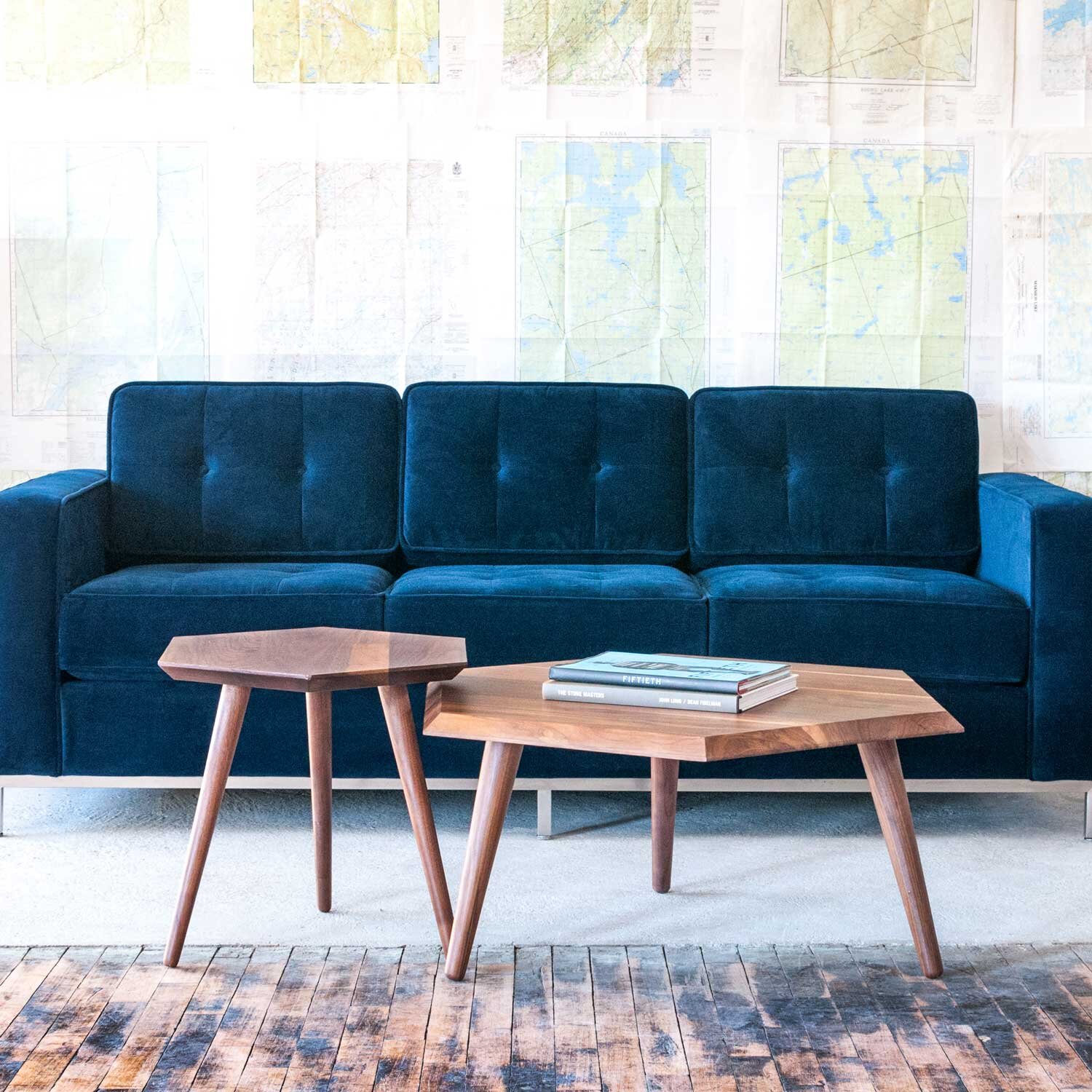 Metric Nesting Coffee and End Table Walnut
