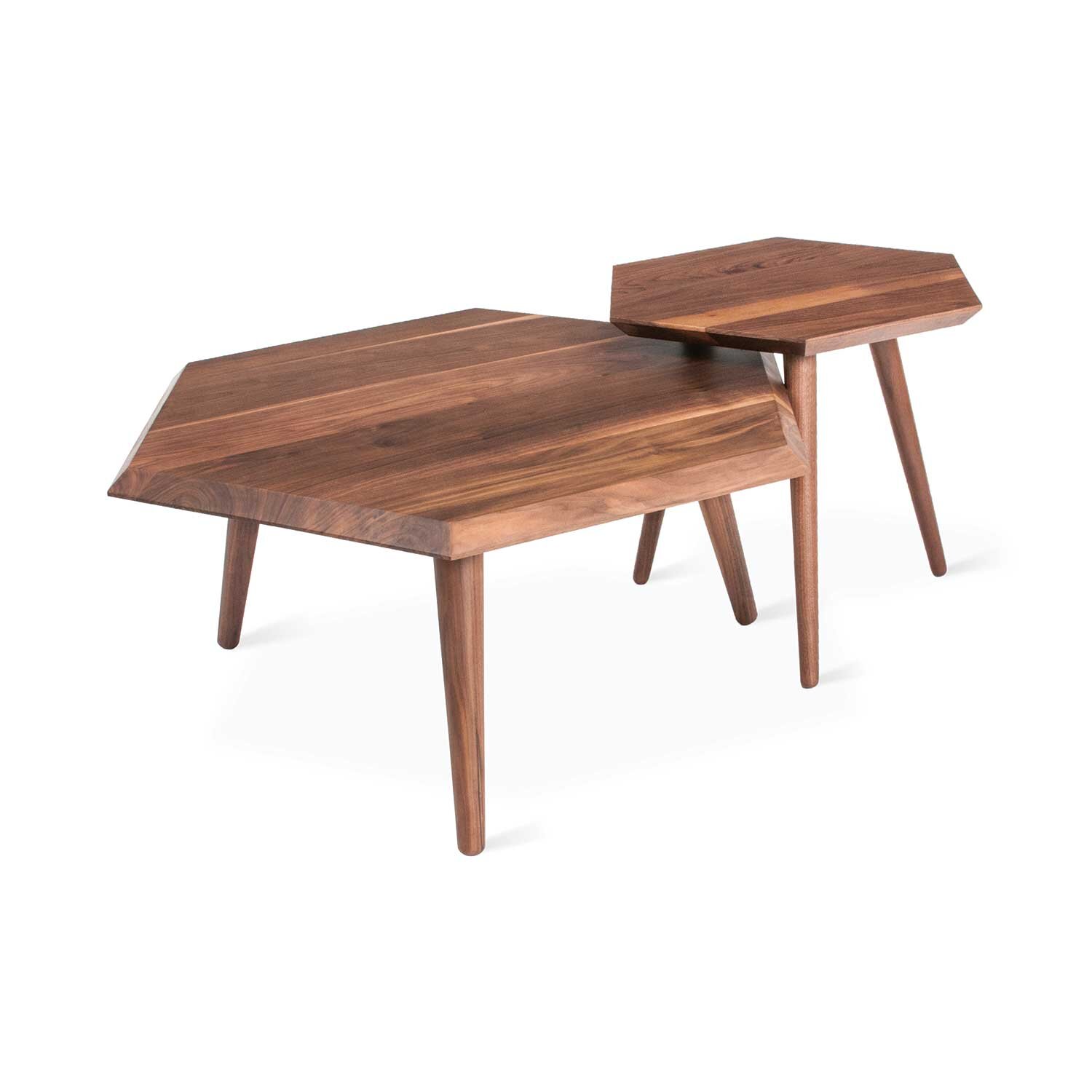 Metric Nesting Coffee and End Table Walnut