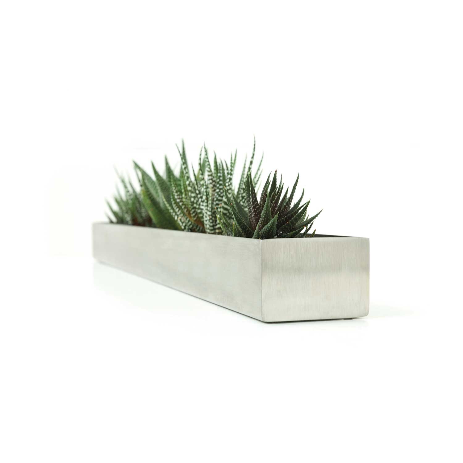 Stainless Steel Trough Succulent Planter