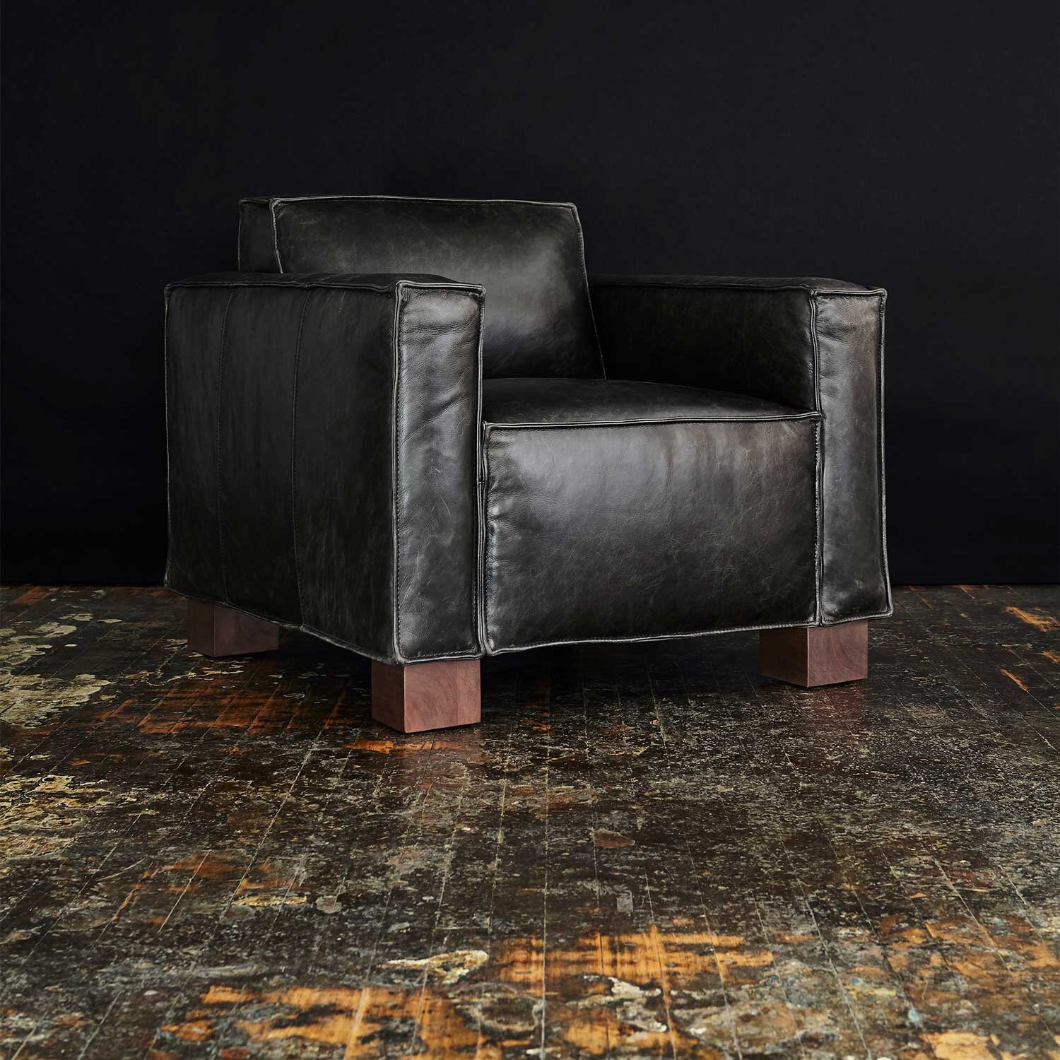 Cabot Chair - Saddle Black Leather