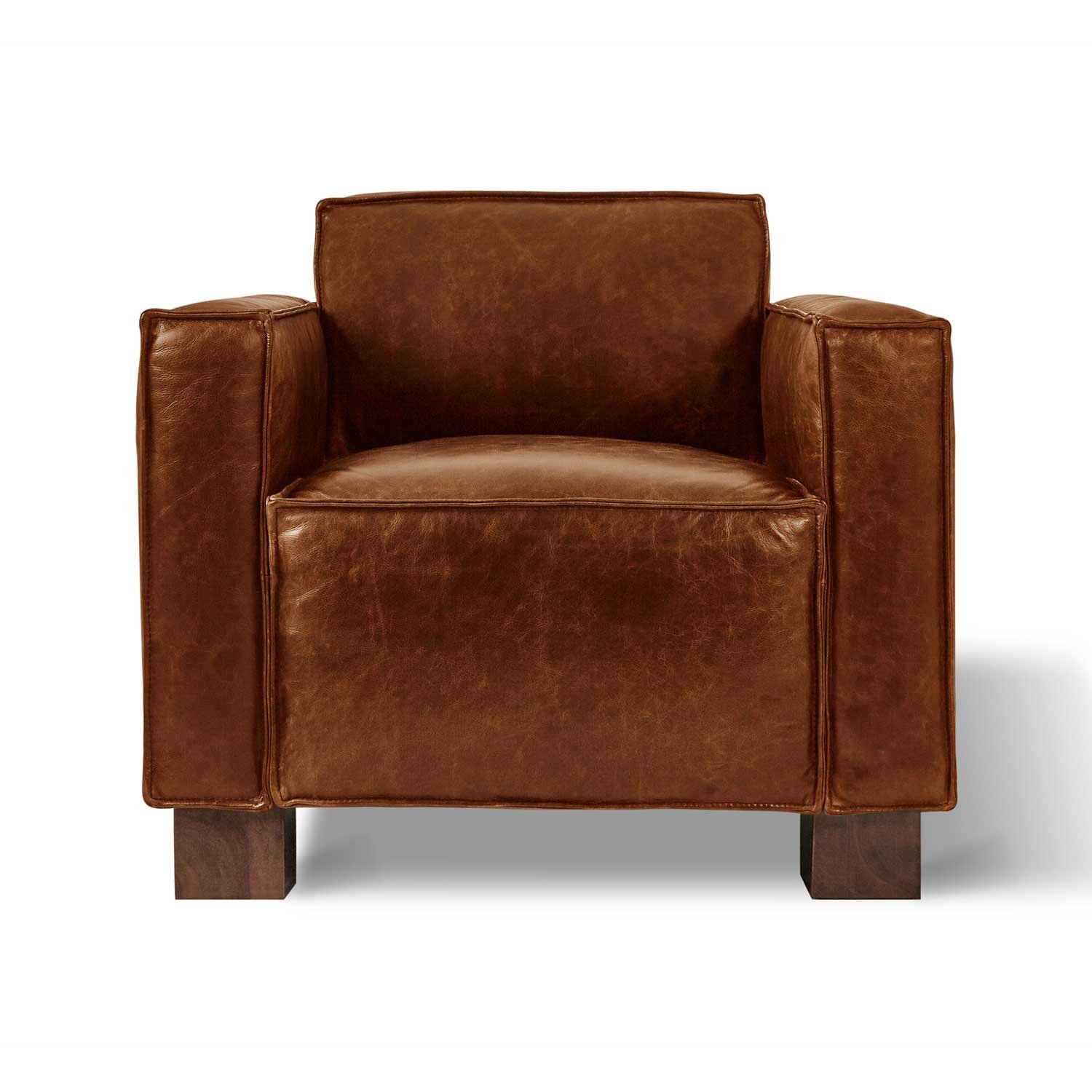 Cabot Chair - Saddle Brown Leather Front