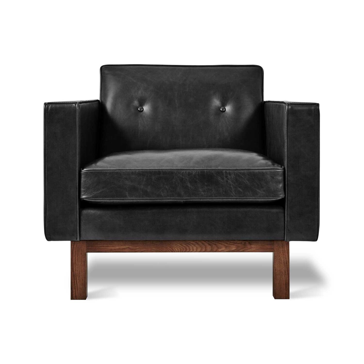 Embassy Chair Front - Saddle Black Leather