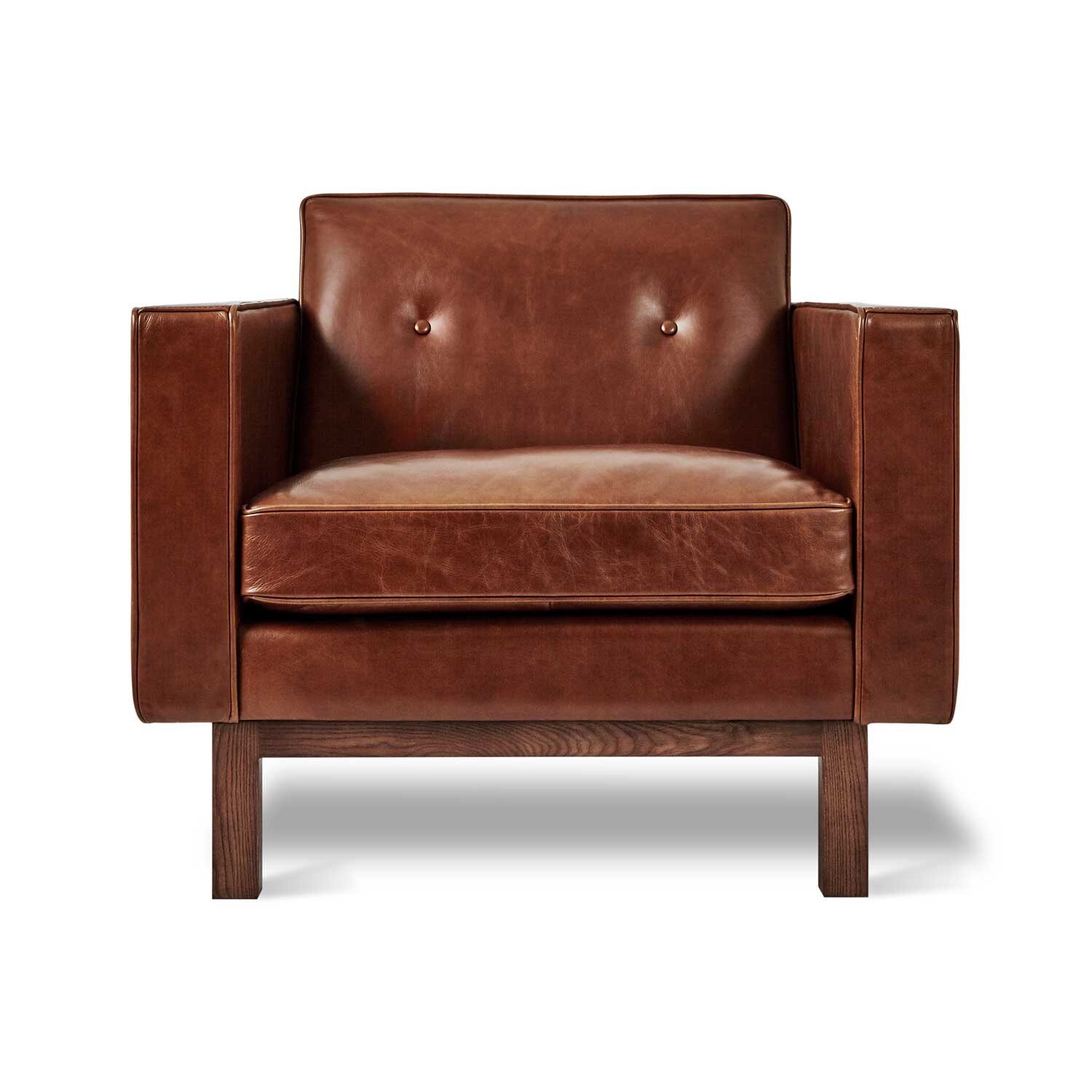 Embassy Chair Front - Saddle Brown Leather