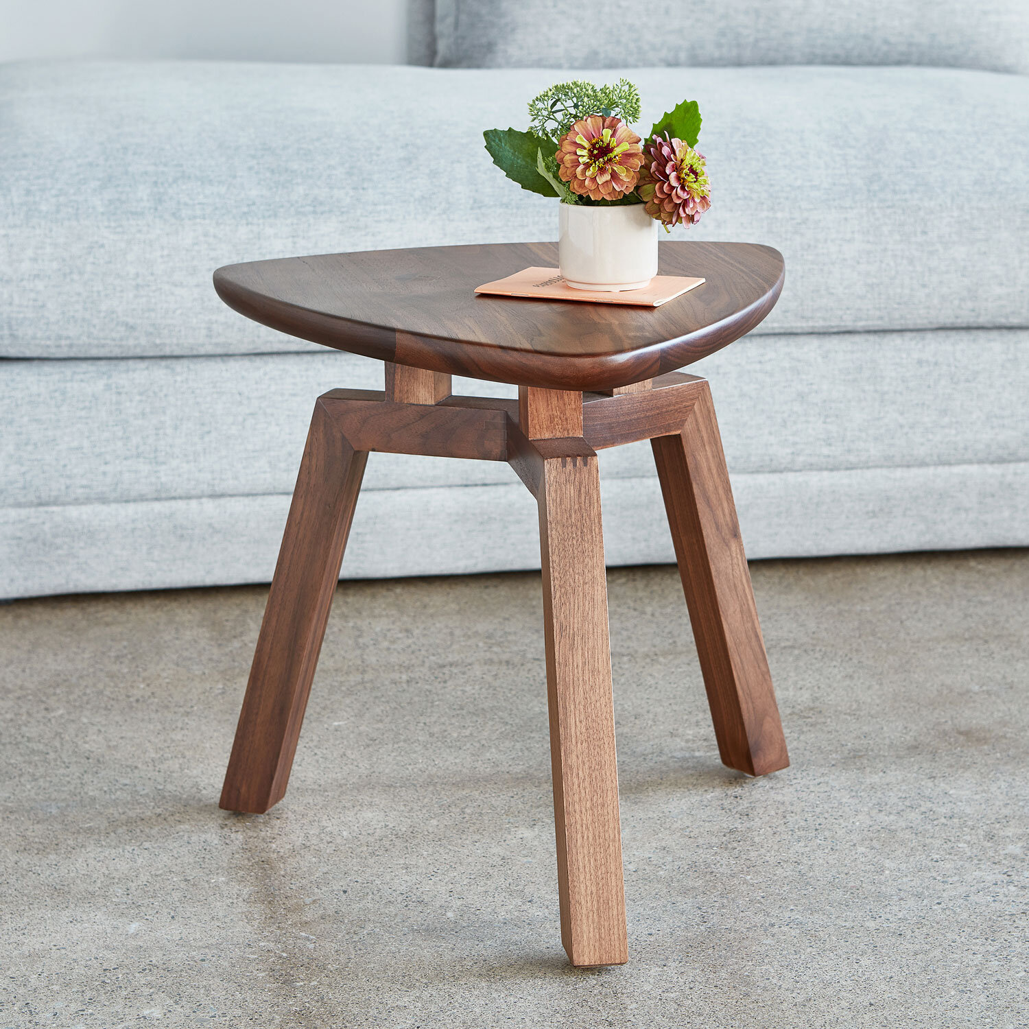 Solana Triangular End Table Walnut