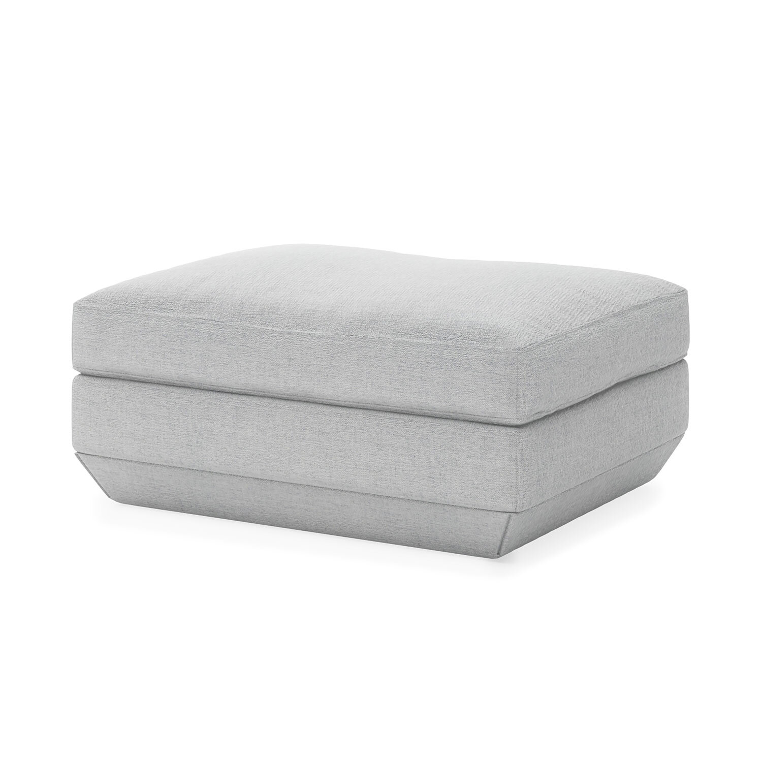 Podium Ottoman - Bayview Silver - Front Angle