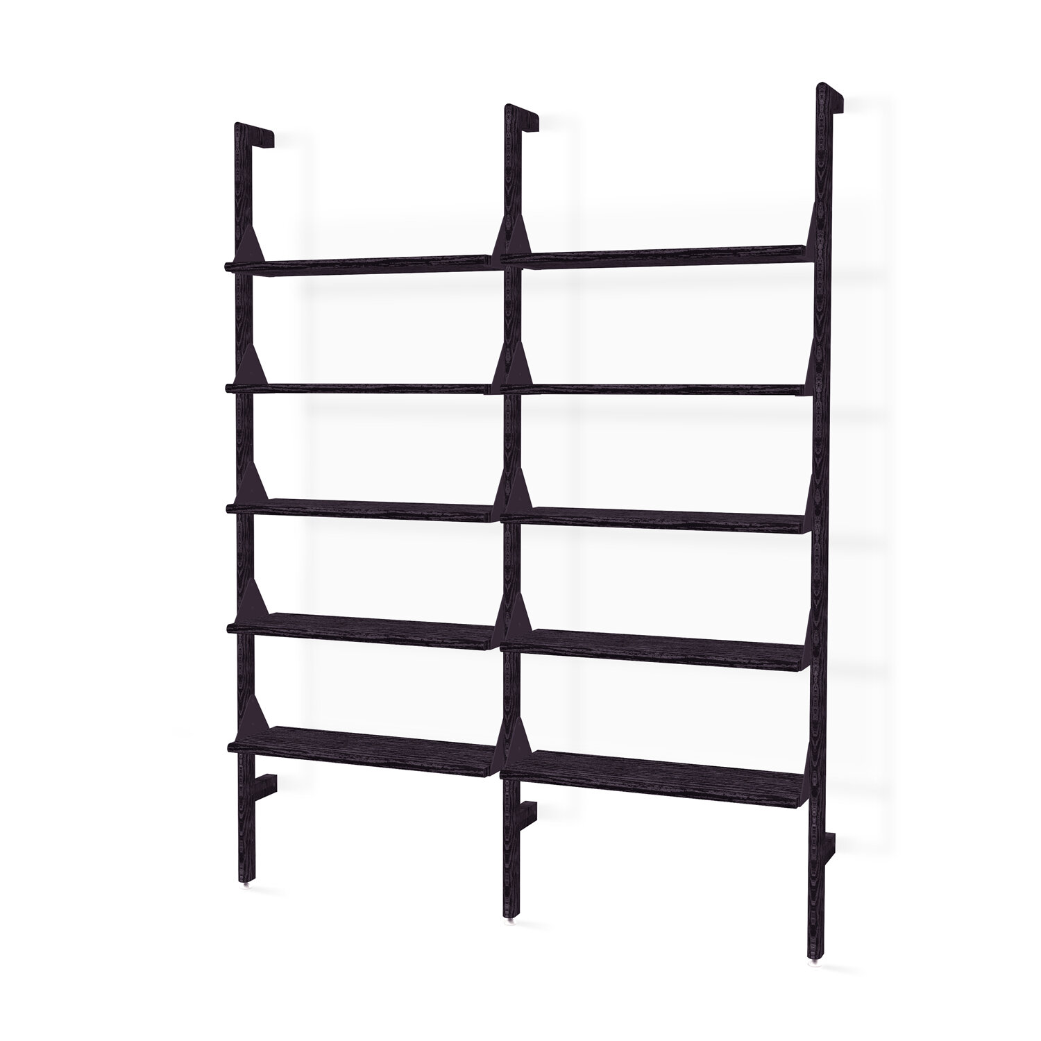 Branch 2 - Shelving Unit - Black Uprights, Black Brackets, Black Shelves
