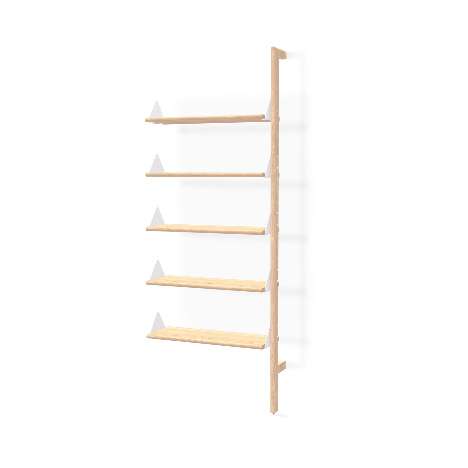Branch Shelving Unit Add-on - Blonde shelves, blonde uprights, white brackets