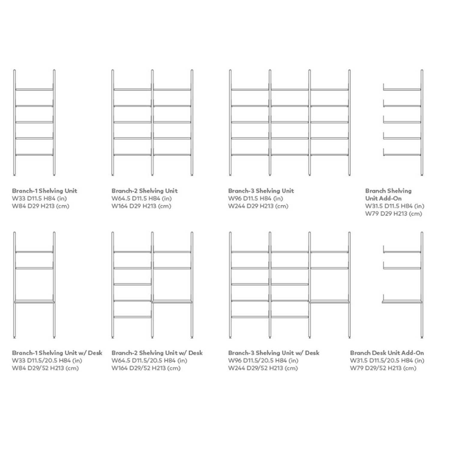 Branch Shelving Unit Dimensions