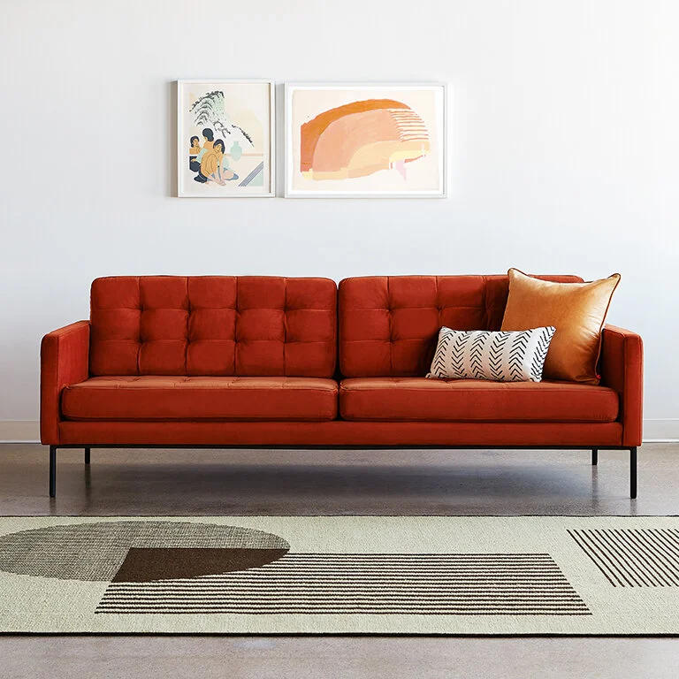 Towne Sofa and Construct Reversible Rug - Cargo White