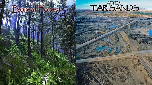 Heaps better road access "After Tar Sands". Boreal forest and tar sands extraction by Toban Black/ cc