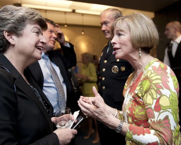Mrs. Dempsey with Lisa Hendrickson General Martin E. Dempsey Chairman, Joint Chiefs of Staff with Dana Hendrickson (Background) General Martin E. Dempsey and his wife hold a reception for the Joining Forces Community Challenge Finalists - Pentagon - April 10, 2012 