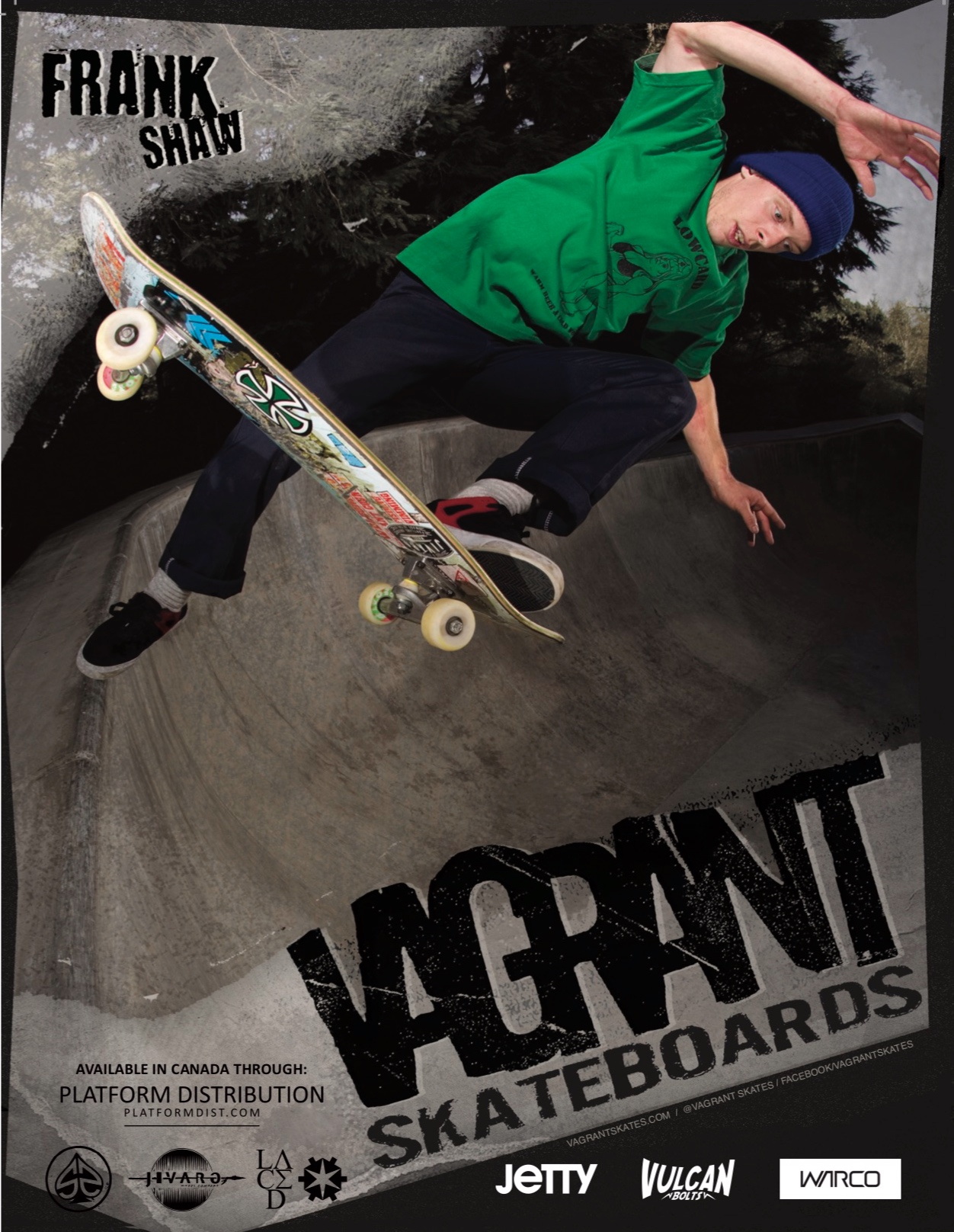 Vagrant Skateboards ad in Concrete Magazine