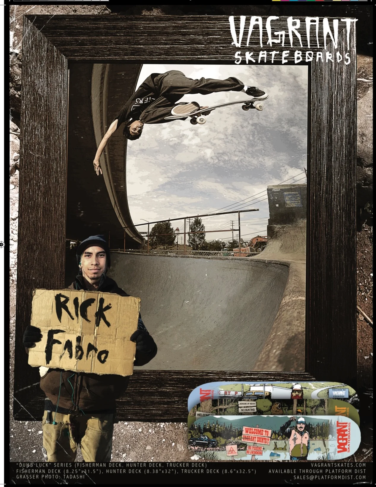 Vagrant Skateboards ad in Concrete Magazine