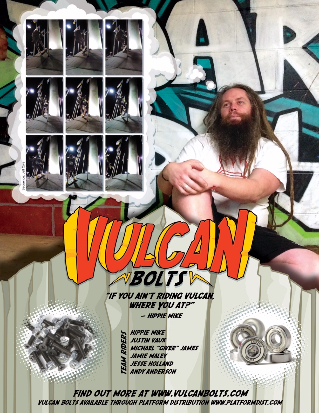 Vulcan Bolts ad in King Skate Mag