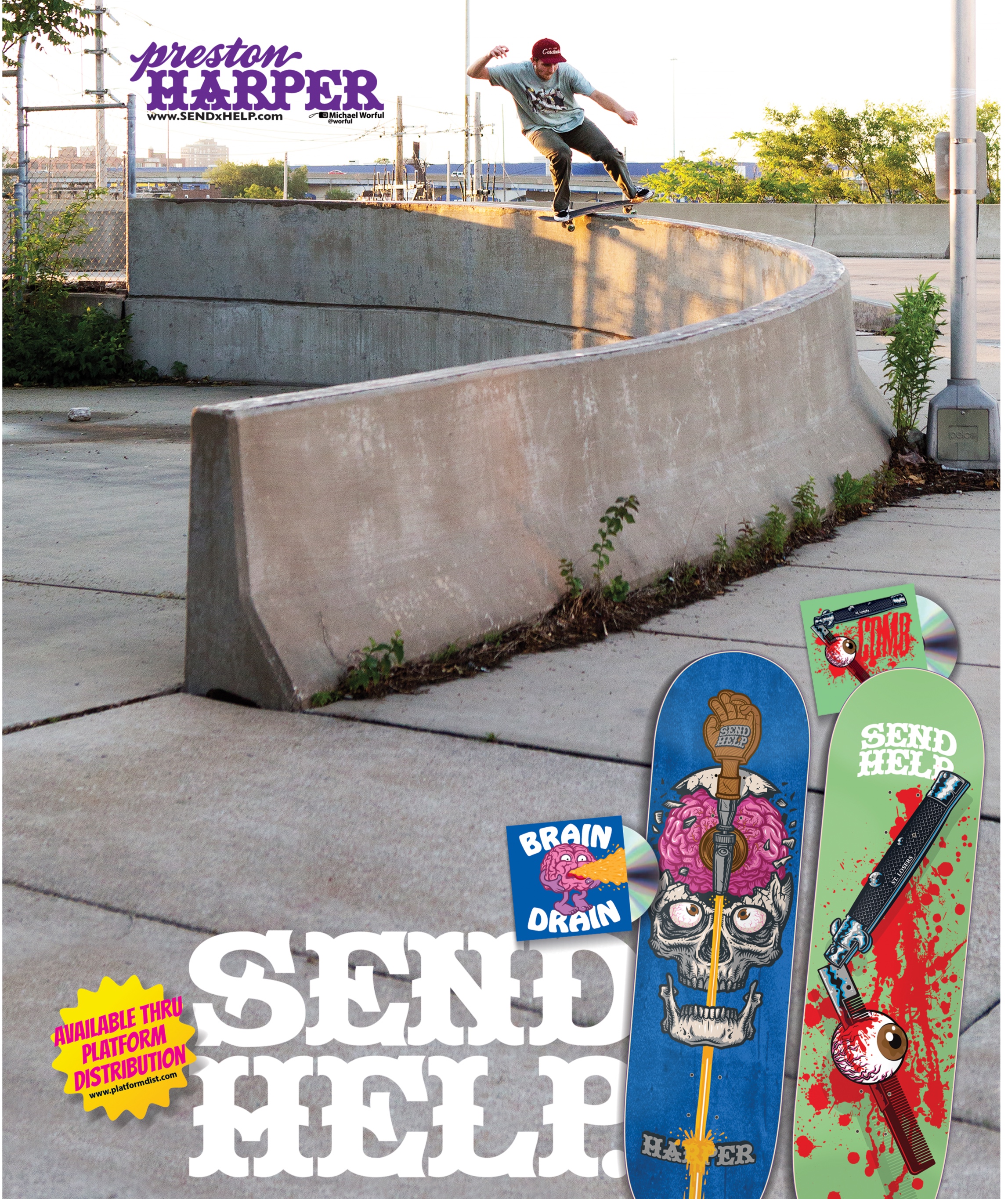 Preston Harper taking the curve in King Skate magazine