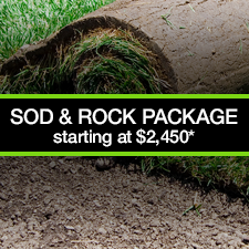 Based on 1400 sq. ft of sod installed with 3 inches of loam prepared and rolled. 300 sq. ft&nbsp;of decorative rock, supplied and installed with professional landscaping&nbsp;fabric.