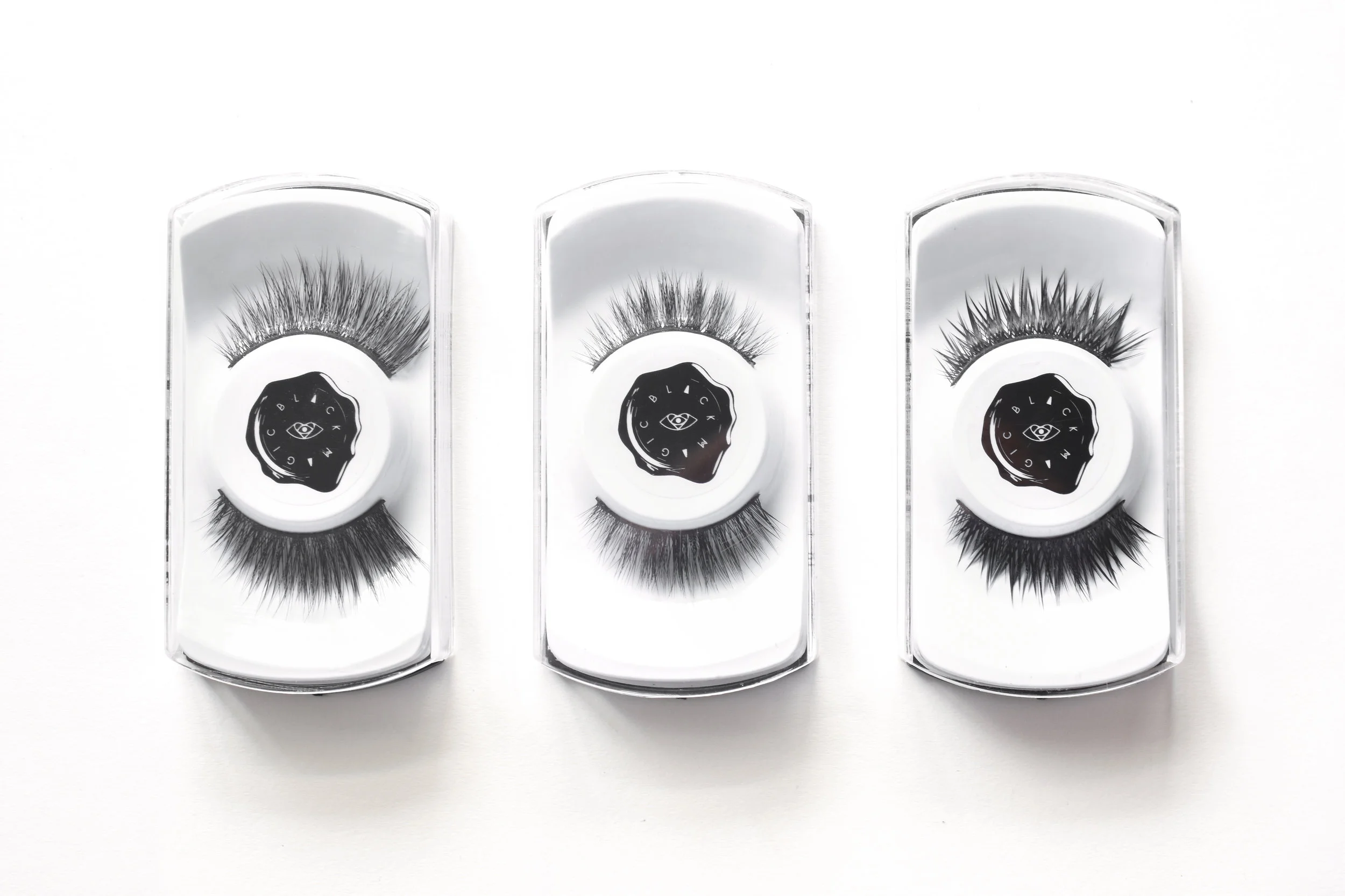 These are the Luxe faux mink lashes from the Epic Collection (left to right): Luminarra , Alpha Girl , Noctura 