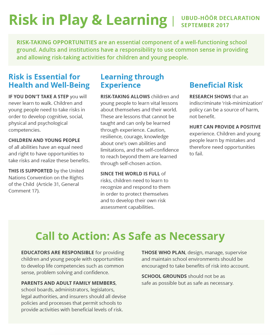 Risk in Play and Learning Risk Declaration with International School Grounds Alliance 2017
