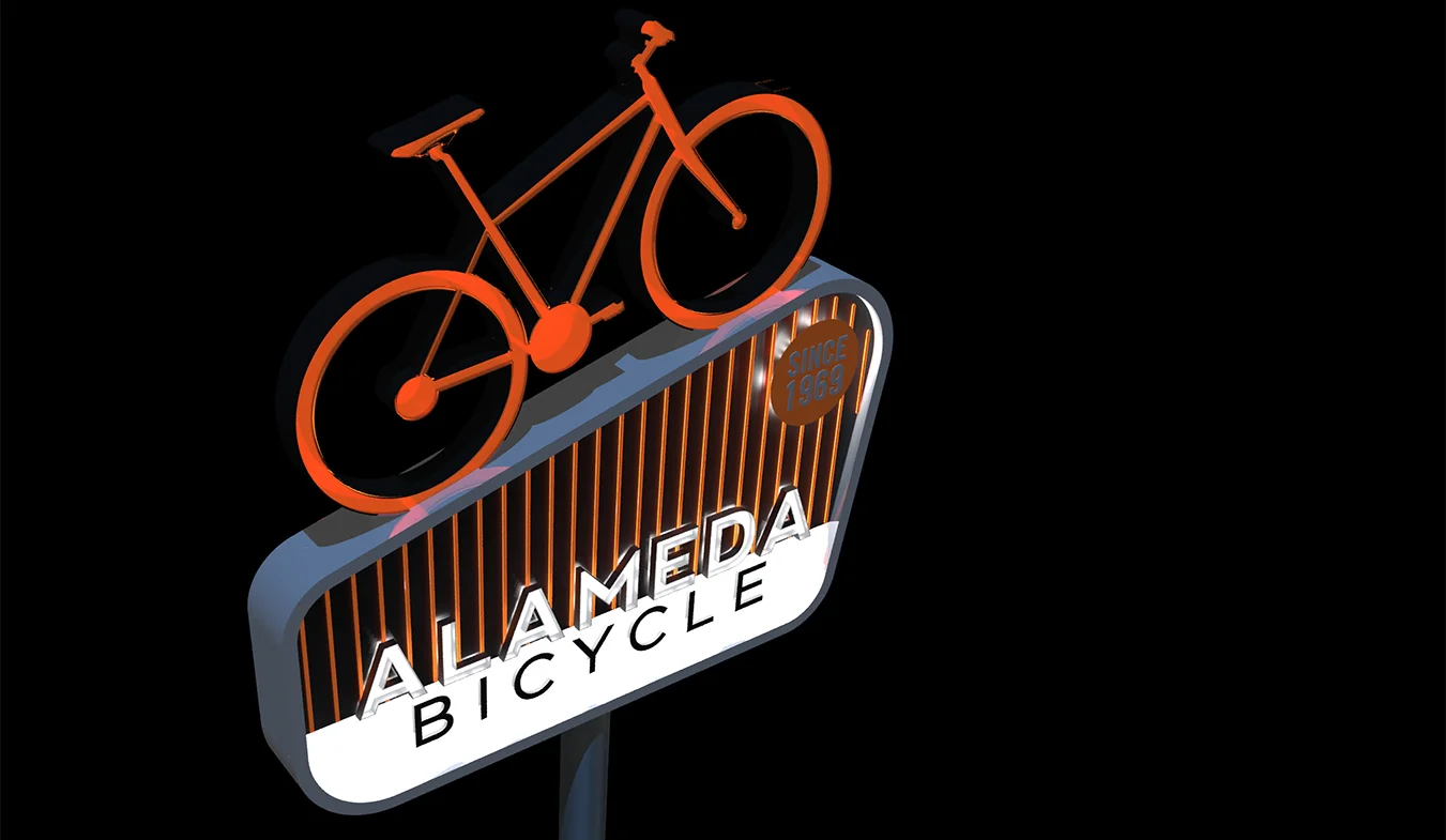 Alameda Bicycle Conceptual Rendering Drone View