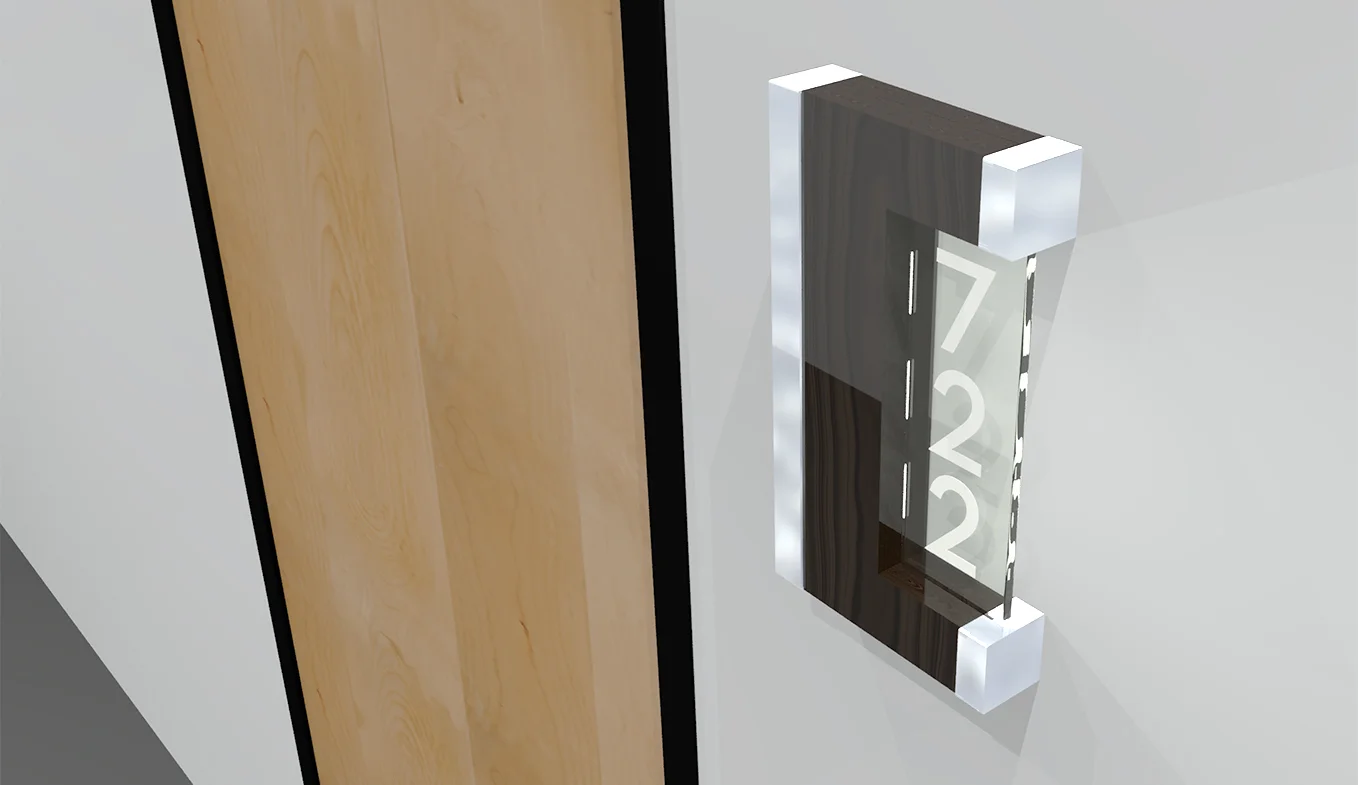 Avalon Bay Door Signs, Conceptual Rendering, Context Installation