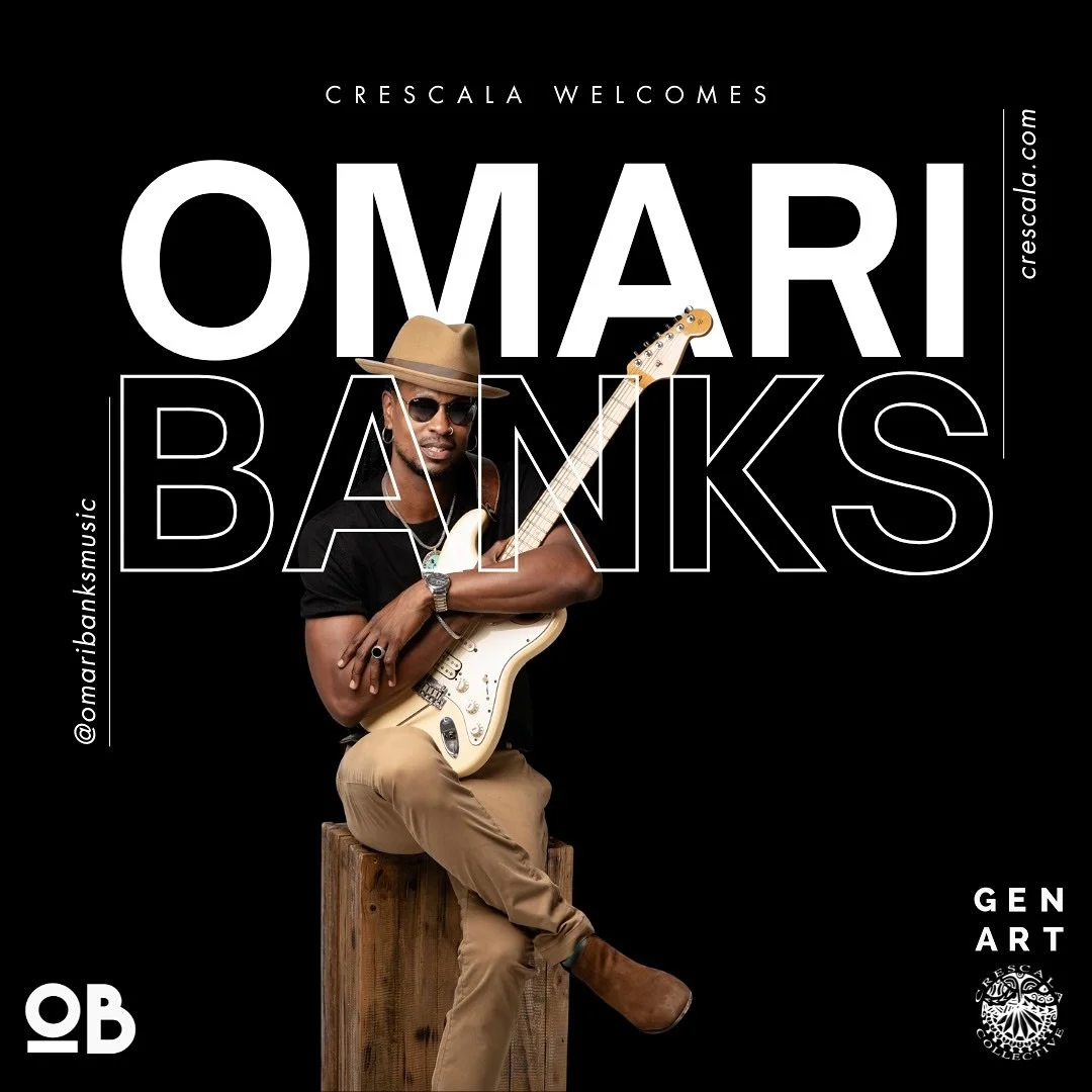 We are thrilled to welcome our friend, the incomparable guitar player and singer/songwriter Omari Banks to the Crescala Collective. We&rsquo;re doubly thrilled that he&rsquo;s doing an intimate acoustic set at our 9/12 @void_asylum , @MarioMiguelito 