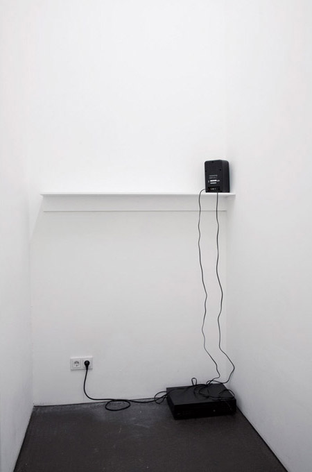 Ivan Seal Untitled, from the installation Dunce 2010 CD player, mdf shelf, speaker