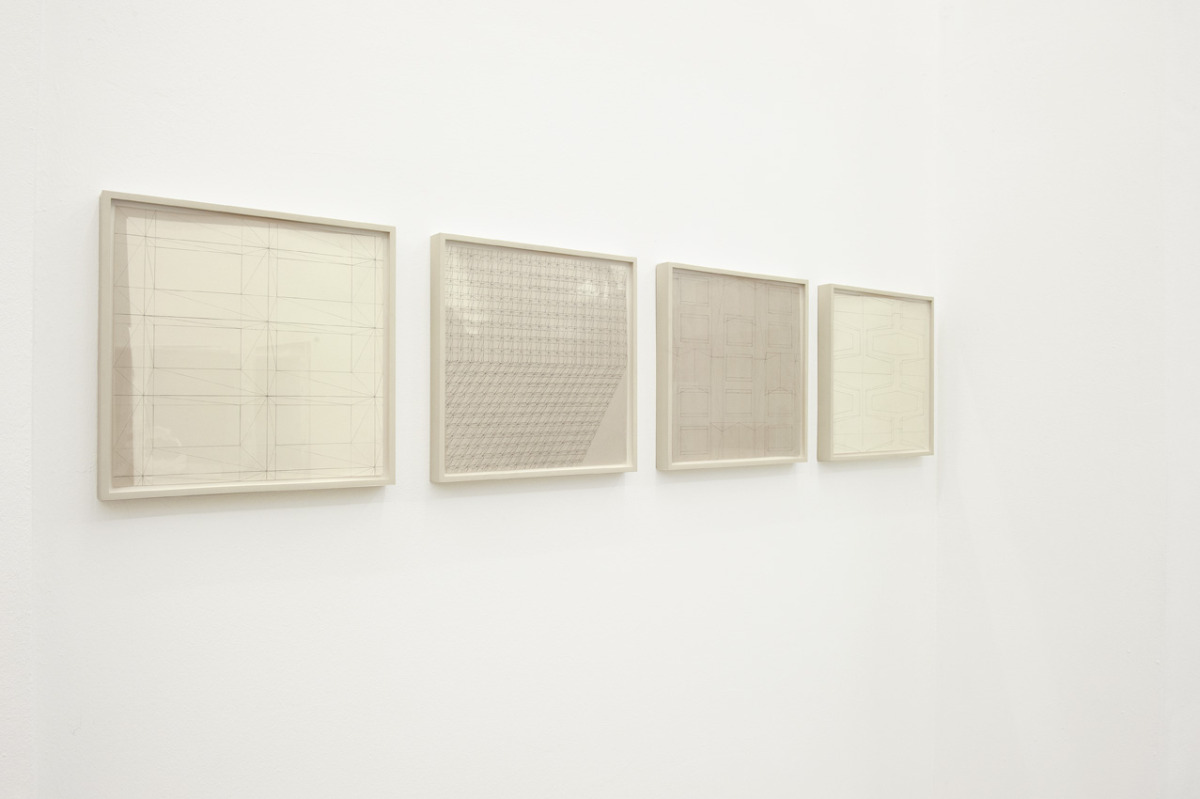 Andrea Pichl Nr. 19, Nr. 16, Nr. 11, Nr. 15 2009 graphite on laid paper each 33 x 33 cm / 13 x 13 in