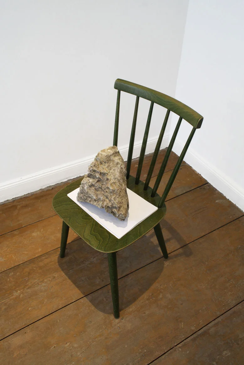 The Holebury (Script) 2013 chair, rock, script variable dimensions