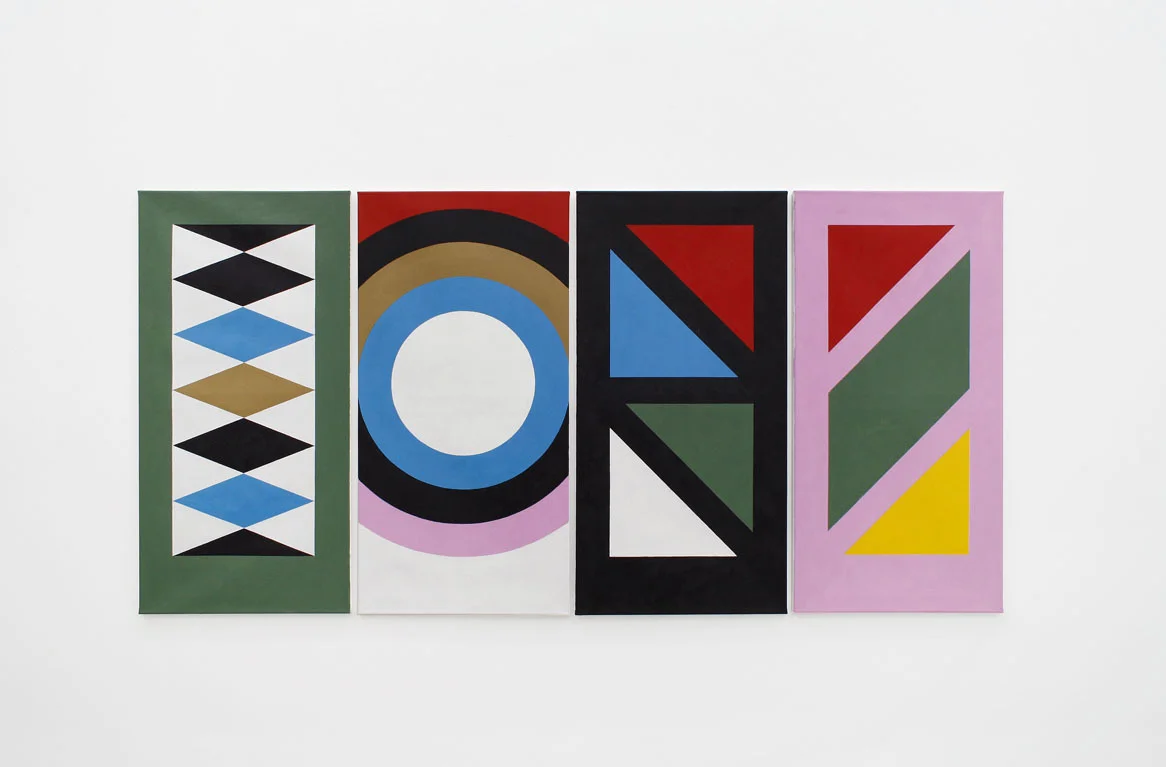 Untitled (Beehive) 2013 4 paintings, oil on canvas each 99,5 x 50,5 cm