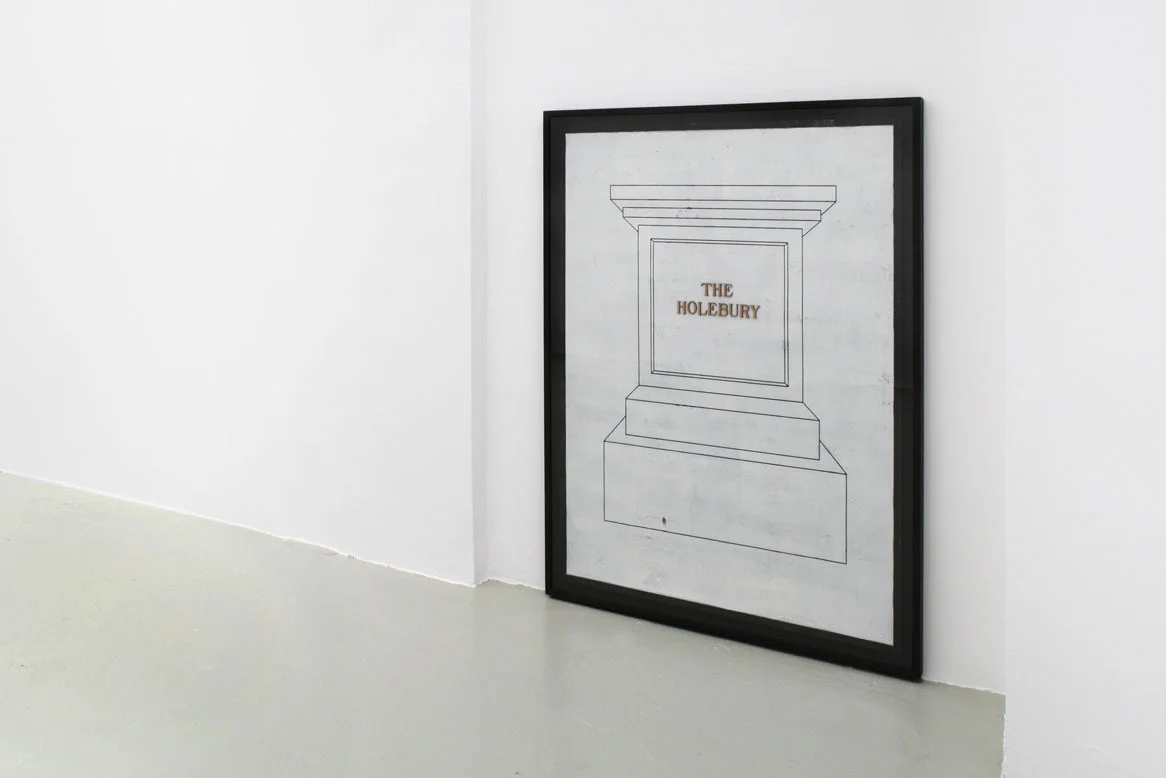 The Holebury (Pedestal) 2012 bronze letters on woodcut, framed 112,5 x 149 cm