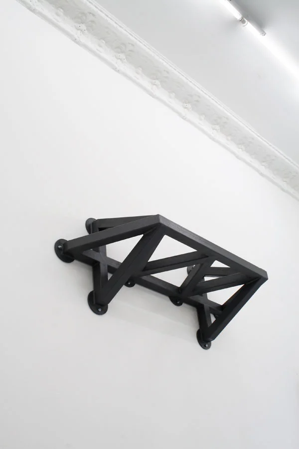 Rocco Berger 123 Polizei 2012 digital print, recorder, sculpture (steel & laquer) Dimensions variable Installation Detail