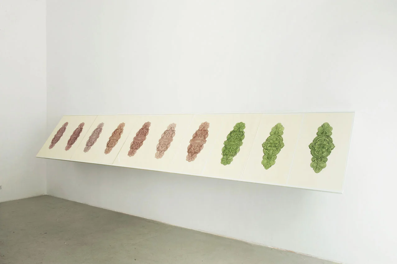 Lena Inken Schaefer untitled 2013 10 drawings water color on cotton paper each 90 x 50 cm