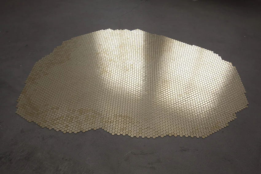 Ronde brazen coin blanks Exhibition view at Kunstwerke Berlin, 2011 photo: Amin Akhtar