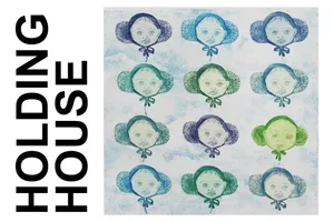 Illustration of twelve children with different hair colors and styles, arranged in a 3x4 grid, flyer for Holding House Detroit, 3546 Michigan Ave. Detroit