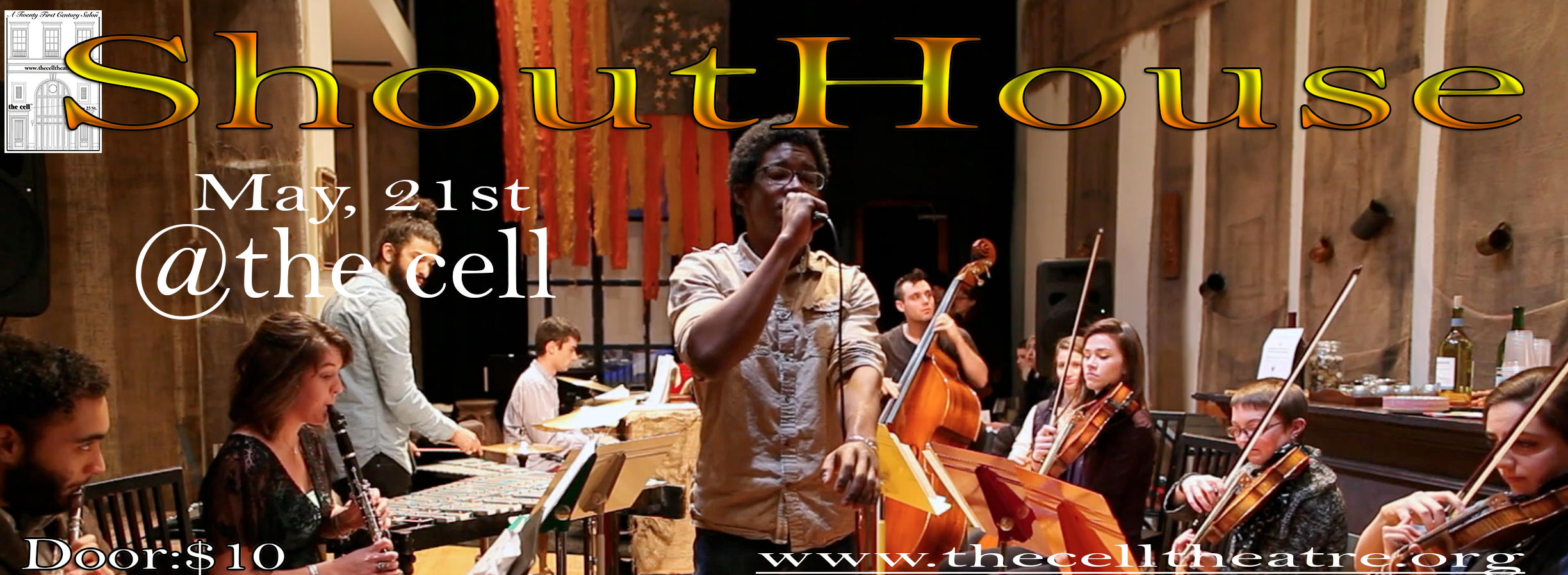 Founded and directed by composer and pianist Will Healy, ShoutHouse is a group of musicians with passions for hip-hop, jazz, and classical music that began playing together in Brooklyn in 2012. By exploring the ways that these diverse genres interact with each other, ShoutHouse's music brings together the complex structures of contemporary classical music with the rhythms and poetry of hip hop and the freedom of jazz. To celebrate the end of fundraising for their debut album, ShoutHouse will perform an evening of new, genre-bending works on May 21st . There will be six world premieres, written by three composers in the group: director Will Healy and percussionists Jesse Greenberg and Aaron Ewing. The program will also include Judd Greenstein's "Four on the Floor" for string quartet, a groove-based, rock-influenced work for virtuosic players. Featured hip hop artist Jai Issa will be at the mic with female vocalist Julia Anrather, alongside balkan clarinetist/saxophonist Connell Thompson. Don't miss out! Tickets are $10 at the door.
