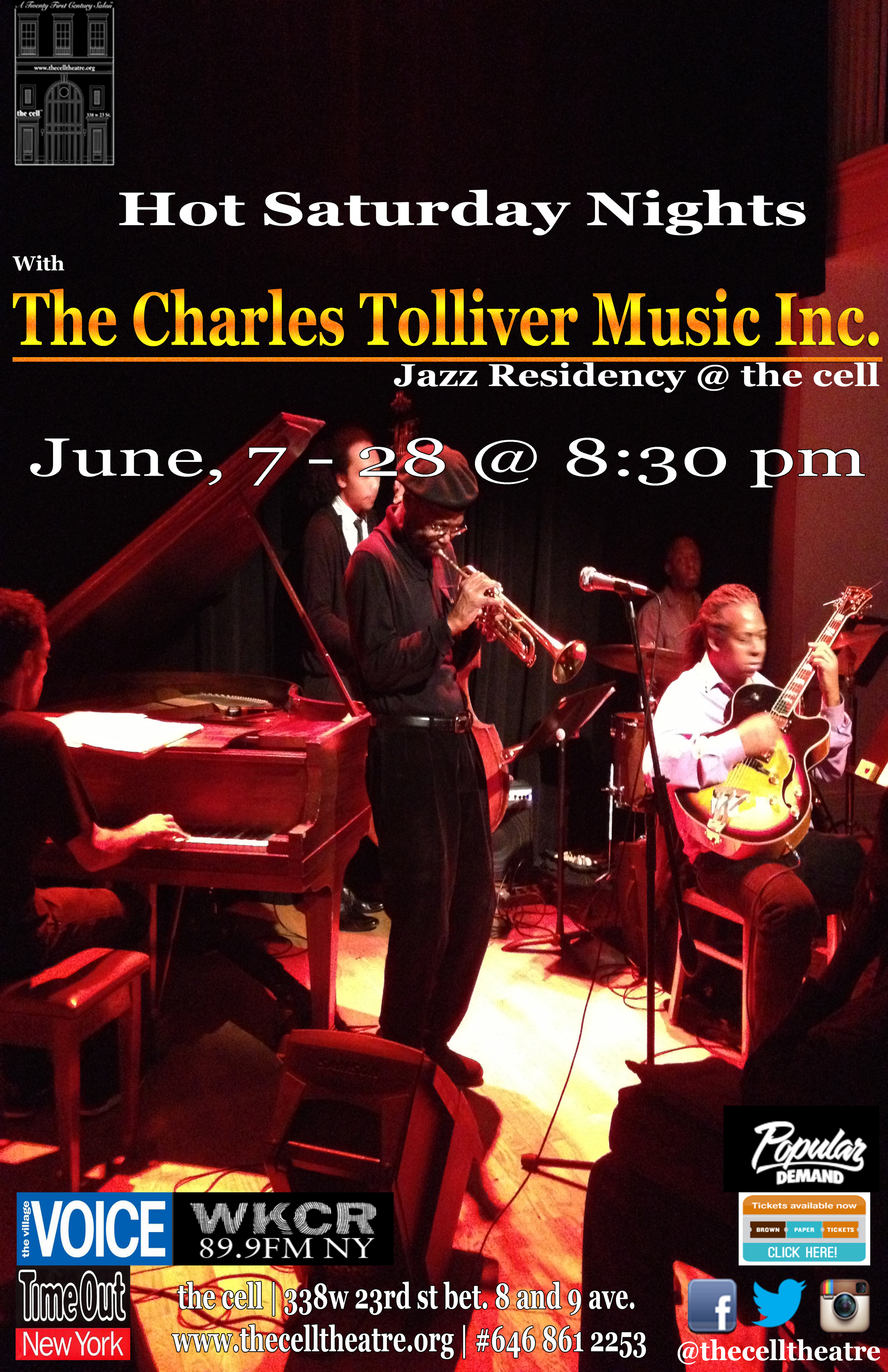 Charles Tolliver began his professional career and simultaneously his recording debut with the saxophone giant Jackie McLean on Blue Note Records in 1964. Since then he has become one of the preeminent trumpeters in Jazz as well as one of its most gifted composer/arranger bandleaders. He is also a Grammy nominated recipient for his Blue Note Records recording "With Love". With a career that has spanned five decades he has recorded and/or performed with such renowned artists as Roy Haynes, Hank Mobley, Willie Bobo, Horace Silver, McCoy Tyner, Sonny Rollins, Booker Ervin, Gary Bartz, Gerald Wilson Orchestra, Oliver Nelson, Stanley Cowell, Herbie Hancock, Andrew Hill, Louis Hayes, Roy Ayers, Art Blakey & the Jazz Messengers, and owned the trumpet chair with the great Max Roach for some years. One of his latest recordings is "Emperor March" recorded live at the Blue Note club New York City. The Charles Tolliver Quintet just returned from a triumphal European Tour that led the band from Paris to Zagreb for the second part of its Jazz Residency @ the cell. read more here !