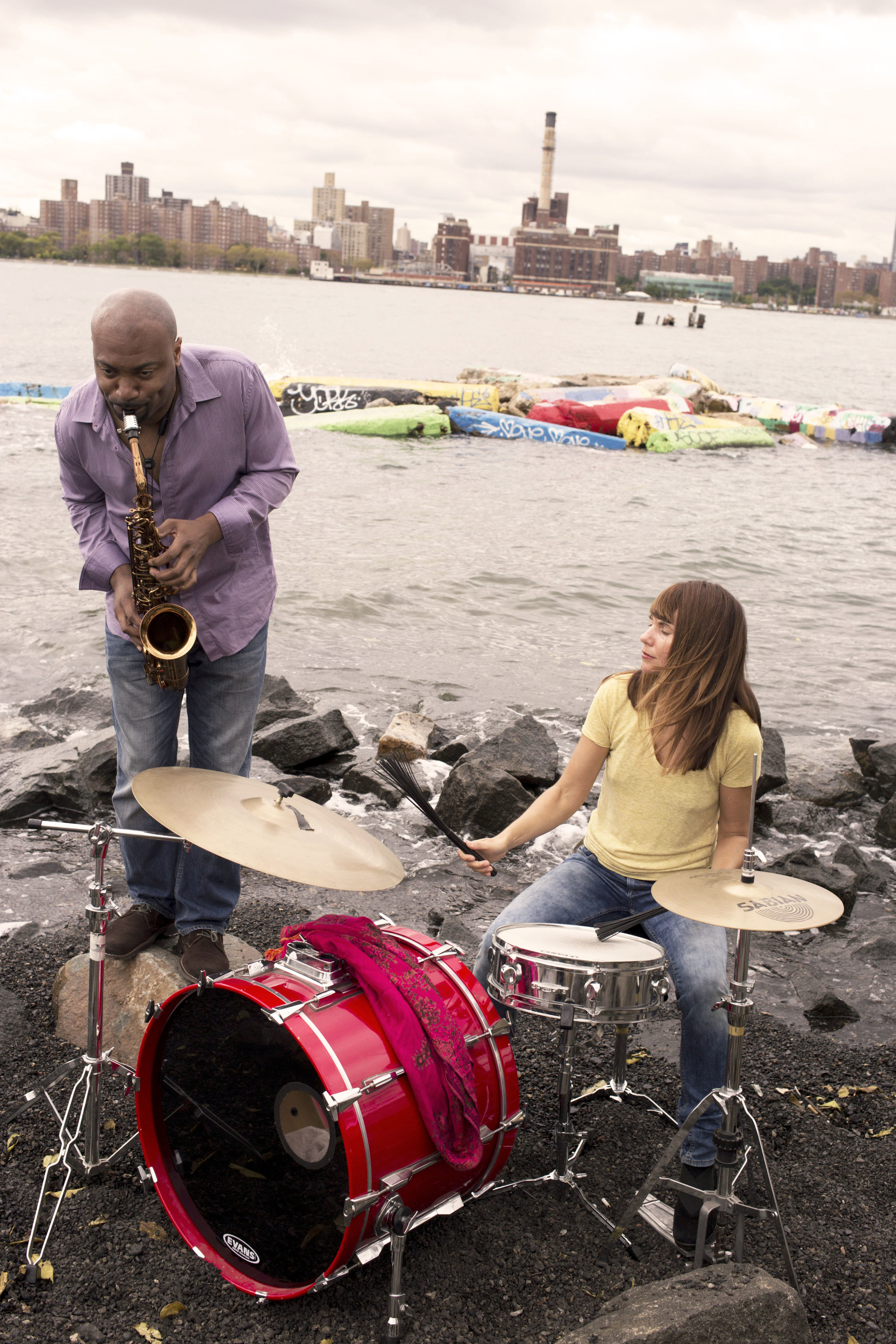 With Chris Hemingway, Saxophone Controlled Chaos has a lot to do with its name. Pegher wanted to create a group that could explore where she is evolving as a musician and that presents music in its truest, rawest form improvisation... This concept developed as she began to see that we too often take what other people are doing and saying as truth instead of reaching inside ourselves to find our own truth and our own voices. We are constantly told that things are supposed to be a certain way, that we have to abide by certain rules and live by preconceived notions. Everything seems to get put into boxes, labeled, then set aside. This never made any sense to Pegher, especially when it comes to music. Controlled Chaos is her musical voice against this concept and against the rules. It's the idea that everything is in some sense "Controlled Chaos". But when things are out of control, real change happens, and then things are in more control, in a larger sense. The core of the group began with Pegher on drums/percussion/effects and Chris Hemingway on saxophone and has evolved into more of a avant band with different guest musicians. Since it's all chaos, it's forever changing, so to describe it would be impossible. You'll just have to witness it.