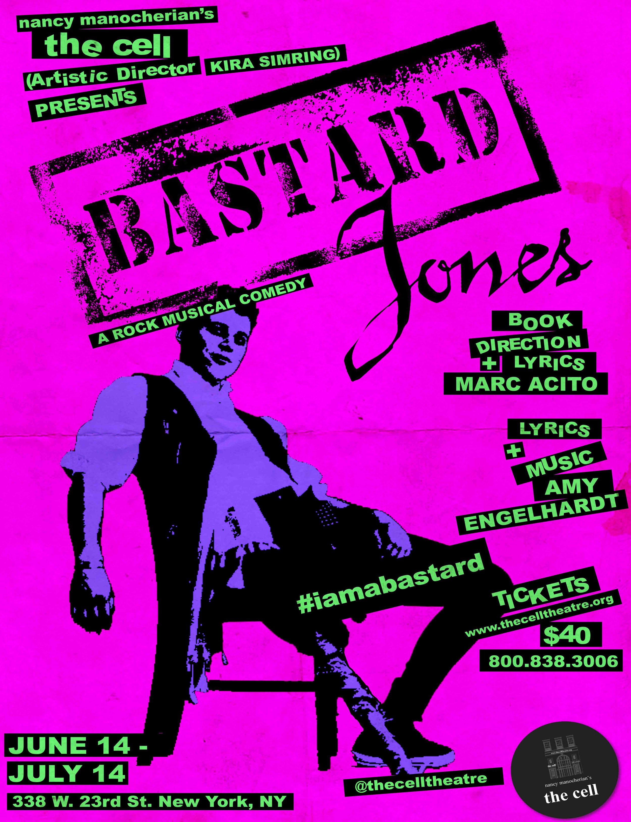 Based on Henry Fieldings bawdy 18th century novel, Bastard Jones is a rollicking adventure of deception, misunderstanding and bed-hopping. With book, lyrics, and direction by Marc Acito (Allegiance , Chasing Rainbows) and music by Amy Engelhardt, Bastard Jones centers on Tom Jones, a charming bastard-born himbo with a heart of gold and a knack for trouble. Toms expression of his natural self gets him banished from the only home he knows, leading him to conscription in the army, a half-naked romp at a country inn and a stint as the boy-toy to an aristocrat whose machinations make Dangerous Liaisons look like childs play. Because Bastard Jones is about young people being banished simply for being themselves, 100% of the productions profits will benefit Cyndi Laupers True Colors Fund.