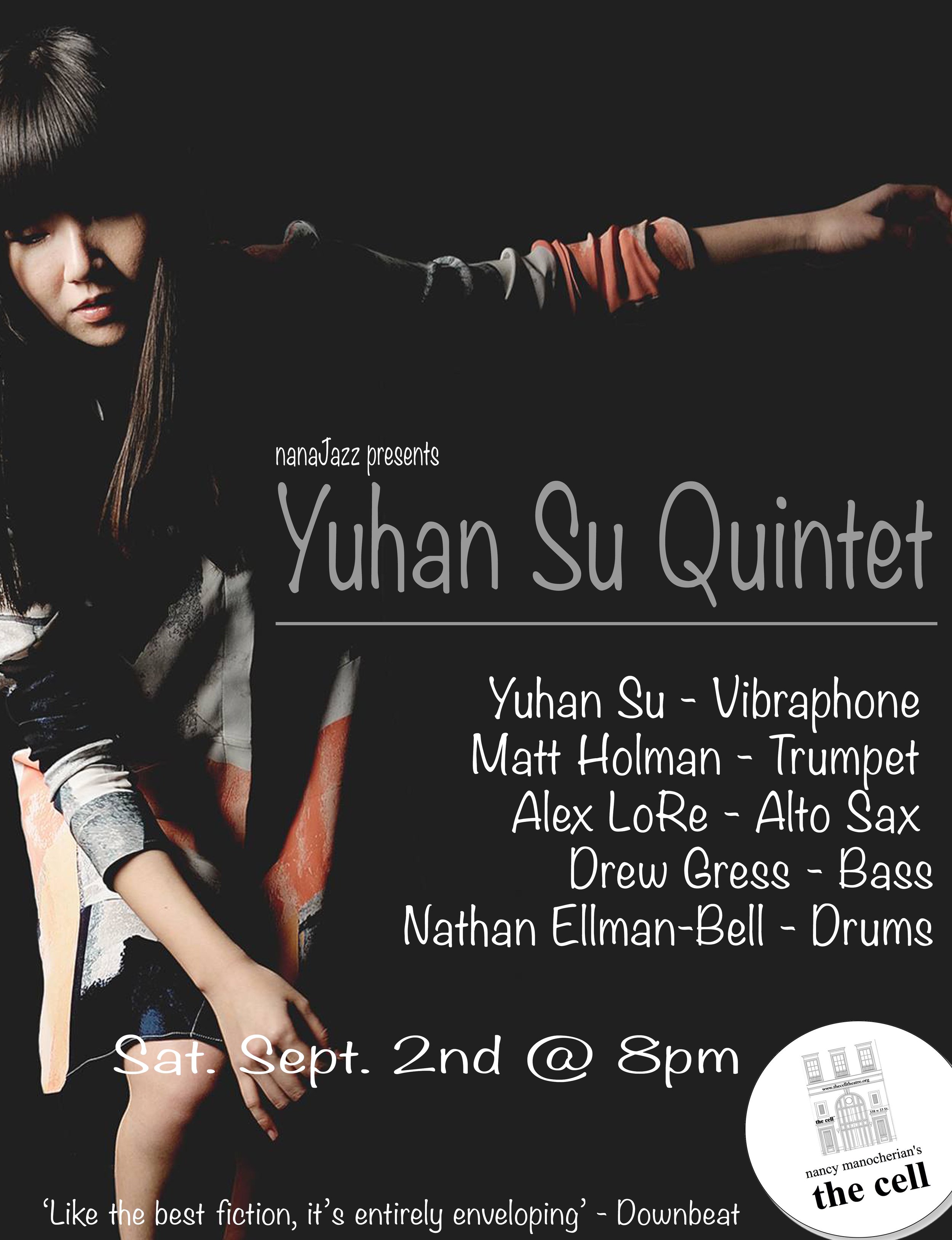 In many ways, Yuhan Su represents the voice of the new generation of jazz musicians. Though she is firmly rooted in jazz tradition, her music is innovative, emotional, cerebral and most importantly, always lyrical. Her compositions and improvisations are uniquely hers, marked with an amalgamation of complexity, intensity and emotional resonance. And though she is capable of blistering technique, she always maintains a sense of melodic lyricism and wonder in her playing. Since the release of her second record A Room Of One's Own, the album has been listed on the Best of 2016 on Downbeat magazine and received numerous music awards and nominations including the Best Jazz Album of the Year and Best Instrumentalist Award from 2016 Golden Indie Award in Taiwan. Yuhan Su Quintet will perform at the Cell for the first time presenting a series of new music entitled Viaje and City Animals. ‘Like the best fiction, it’s entirely enveloping’ - Downbeat (December, 2016) 