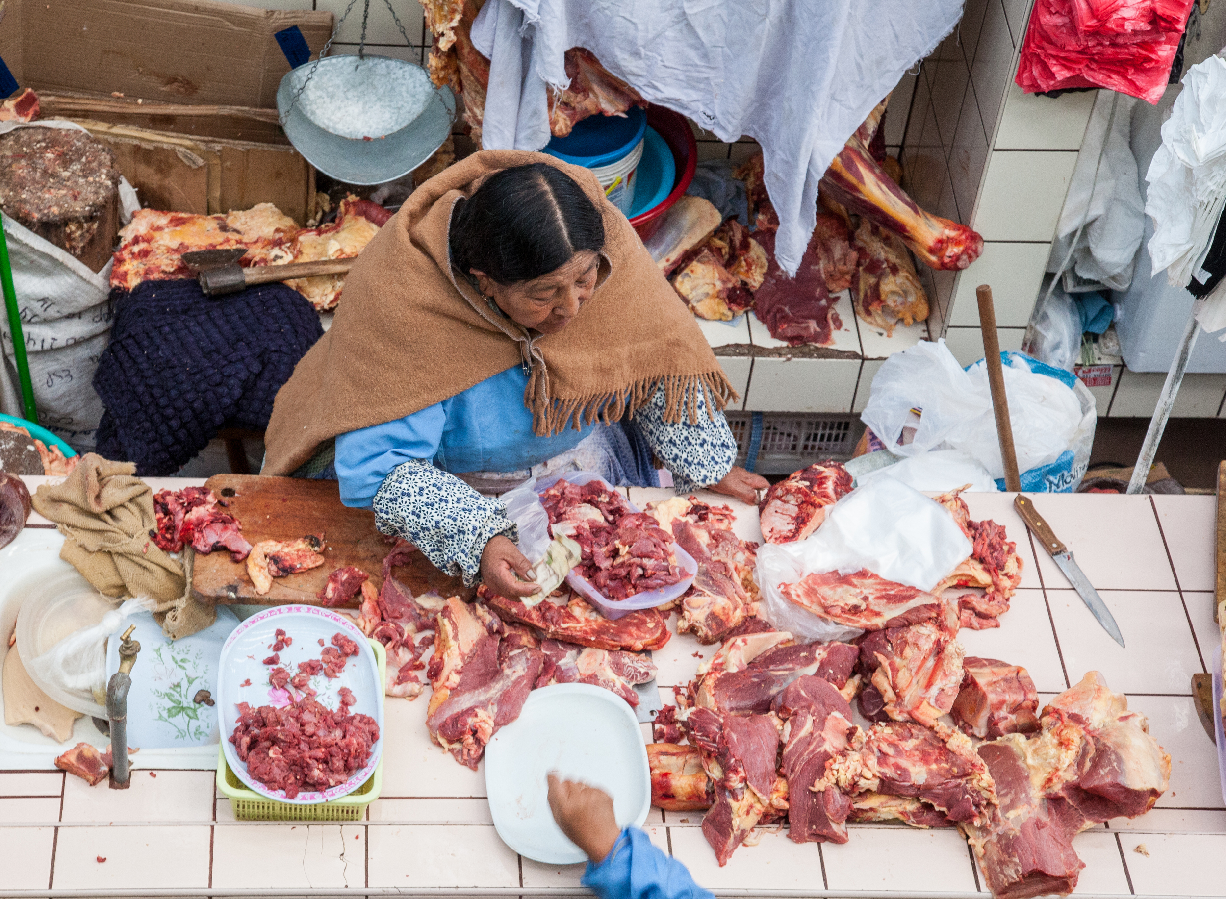 There is an entire section of butchers in the Central Market.