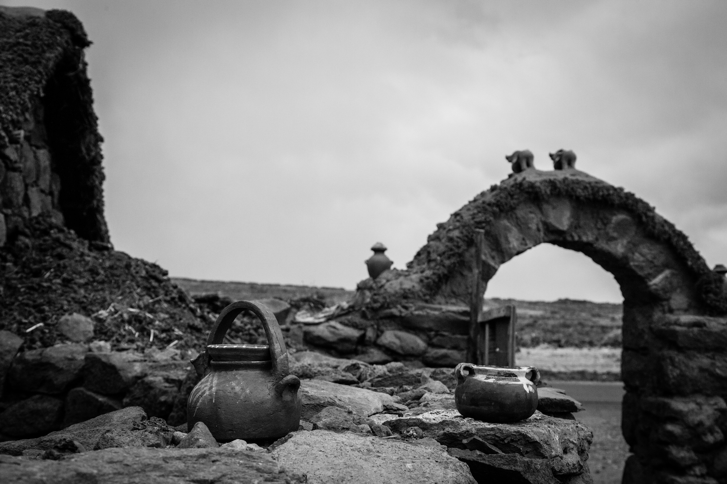 View from the courtyard of a home near Sillustani
