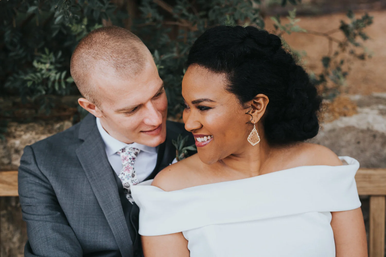 Bride and Groom at the Wildflower Center