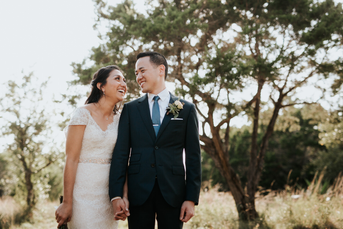 Bride and Groom laughing at The Terrace Club